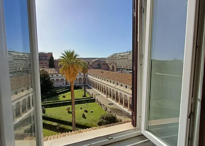 Camera X2 Con Magnifica Vista Sul Chiostro Di Michelangelo E Le Terme Di Diocleziano Roma